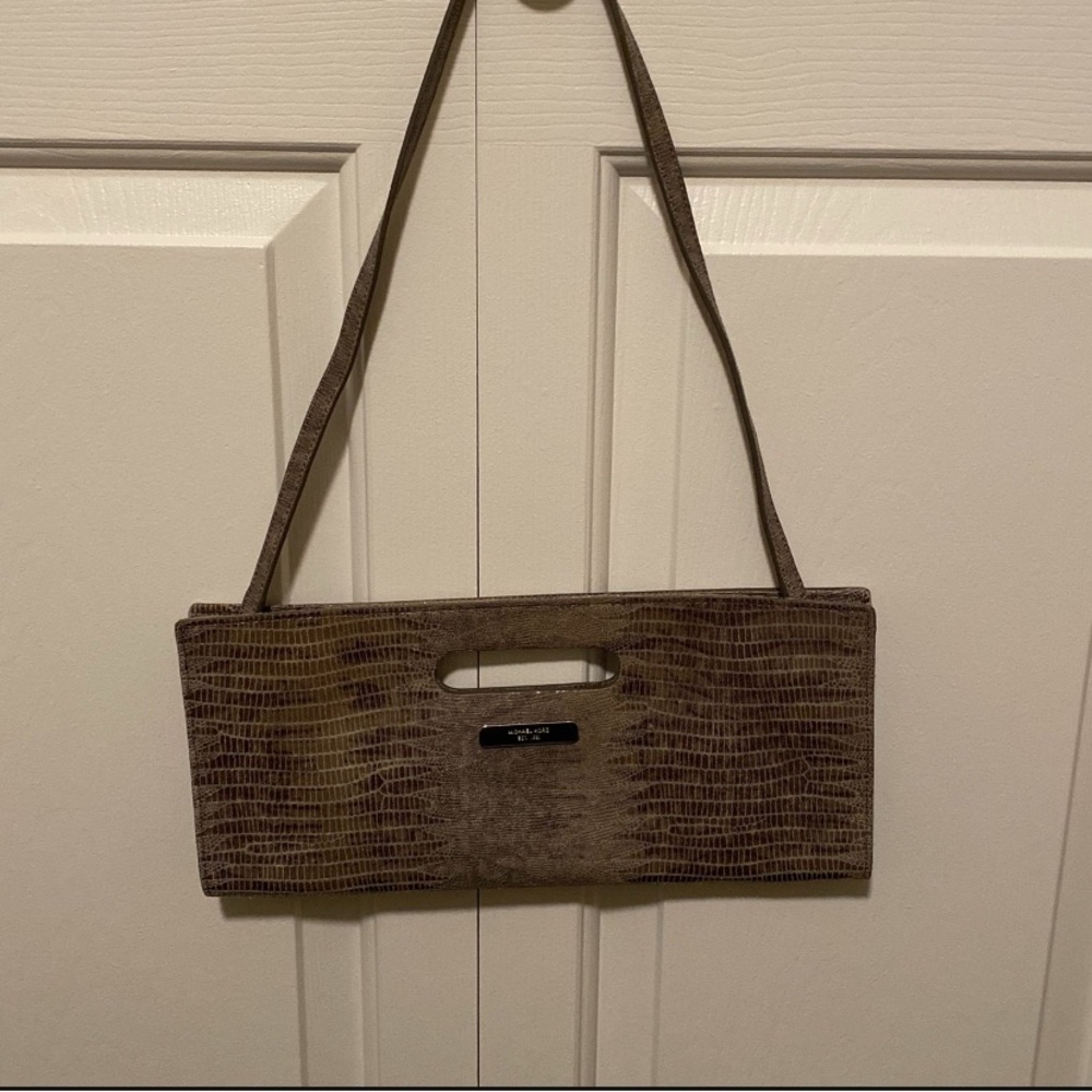 Brown Textured Handbag